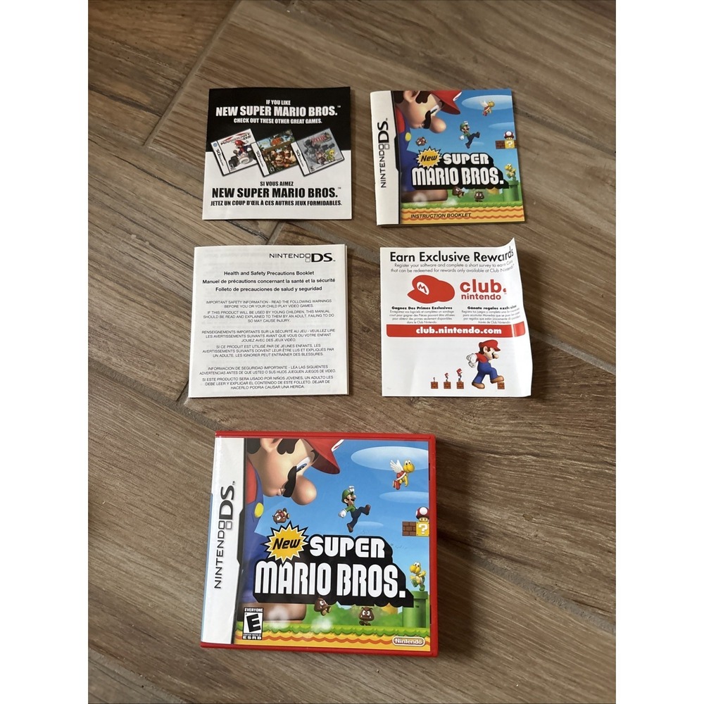 New Super Mario Bros Nintendo DS 2006 Red Case/manual Only‎
